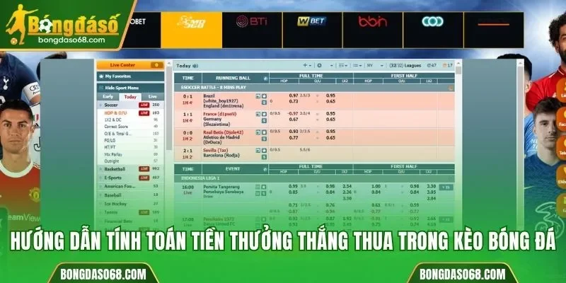 Hướng dẫn tính toán tiền thưởng thắng thua trong kèo bóng đá